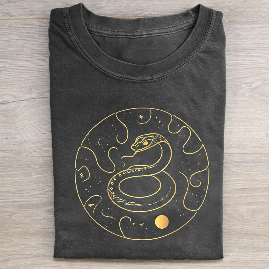 Cosmic Snake Design Graphic T-Shirt