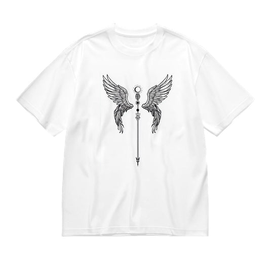 Angel Wings with Sword Graphic Print T-Shirt