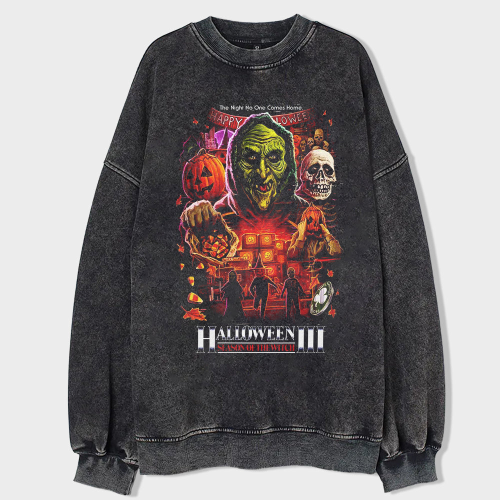 Scarlet Pumpkin Night Acid Wash Sweatshirt - heygraff