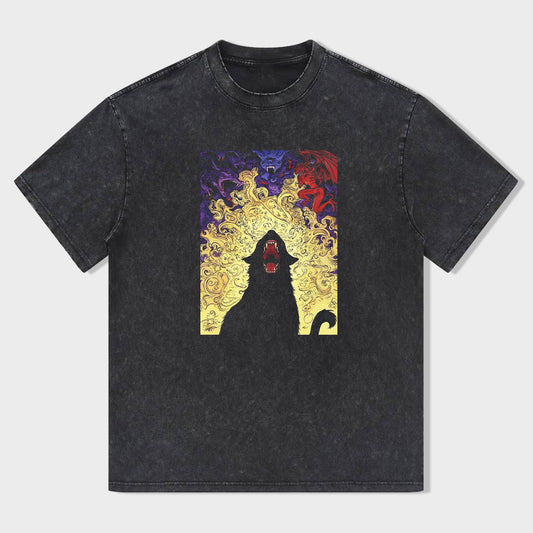 Mystical Cat Art Graphic T-Shirt for Men Women Unisex Casual Cotton Tee with Unique Design T-Shirt