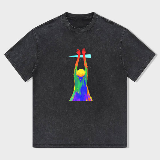 Colorful Abstract Design Black T-Shirt