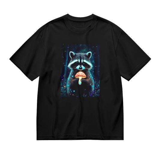 Raccoon Mushroom Art Graphic T-Shirt
