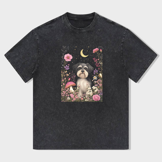 Cute Dog in Garden Graphic T-Shirt