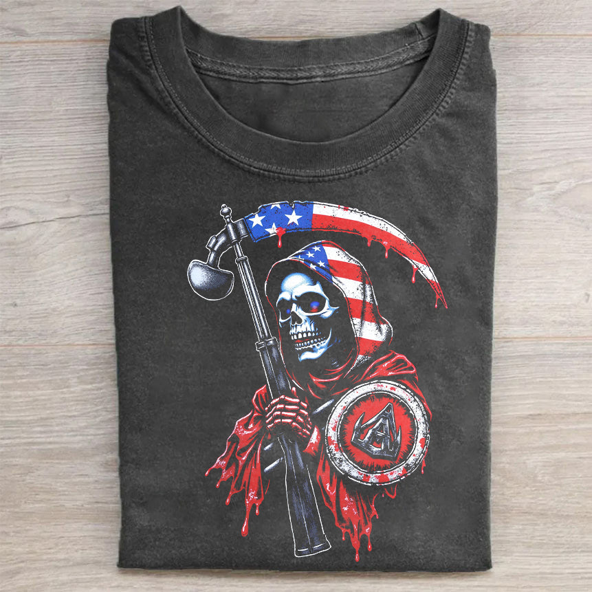American Flag Grim Reaper T-Shirt
