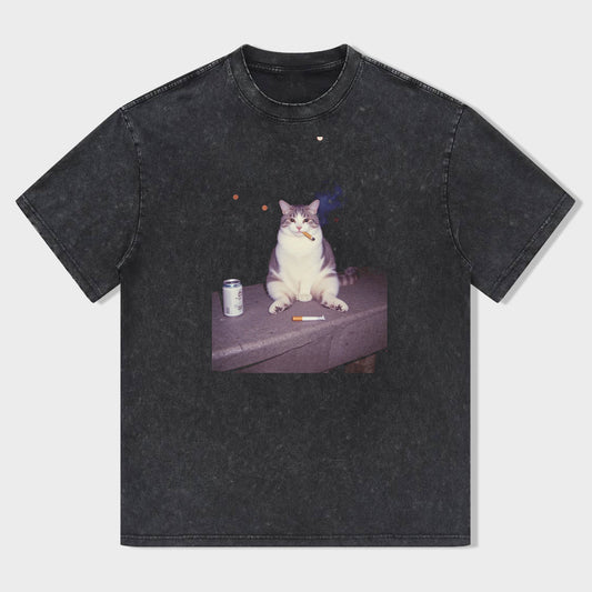 Vintage Cat Graphic T-Shirt