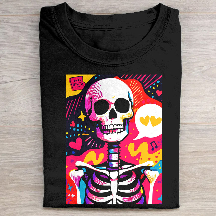 Colorful Skeleton Graphic T-Shirt
