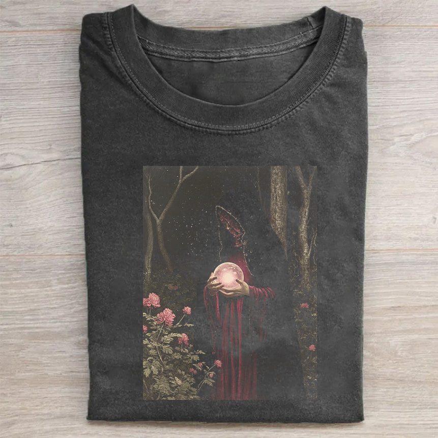 Vintage Graphic T-Shirt with Artistic Forest Design for Men Women