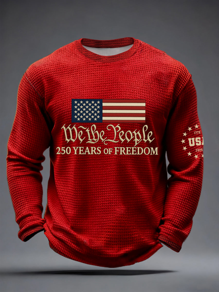 250th Anniversary Print Waffle Long-Sleeve T-Shirt For Men