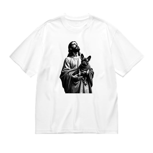 Jesus and Dog Graphic T-Shirt