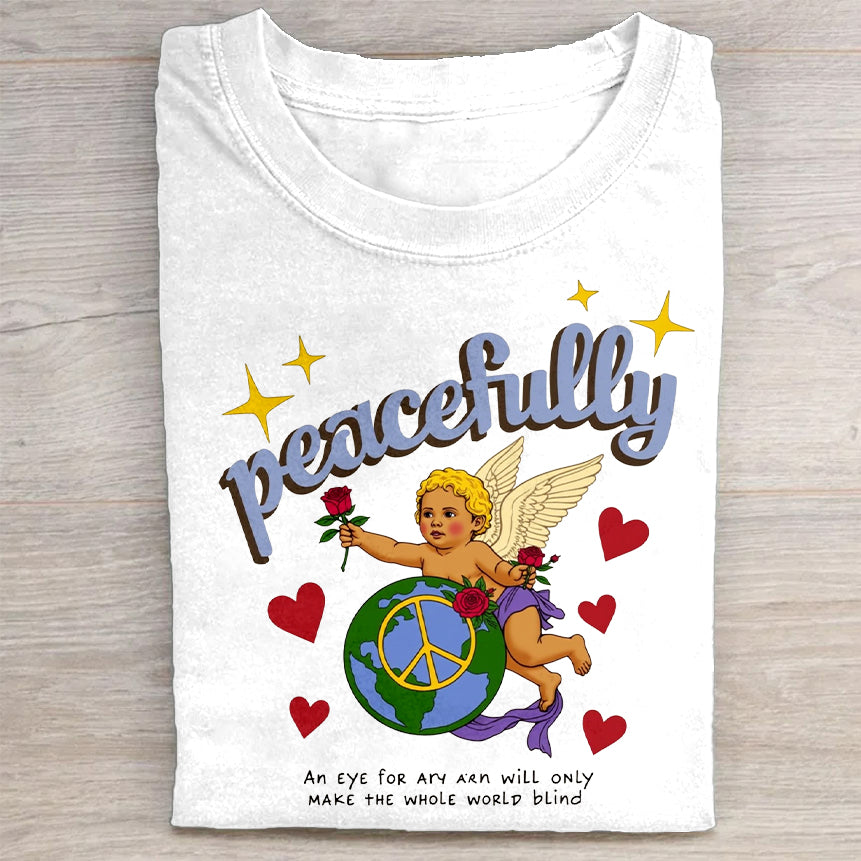 Peacefully Angel Graphic T-Shirt