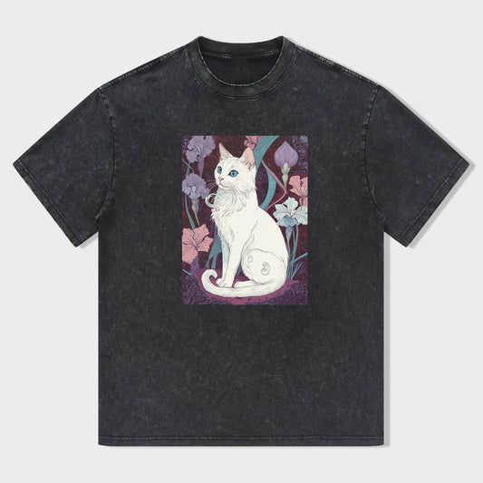 White Cat Graphic T-Shirt