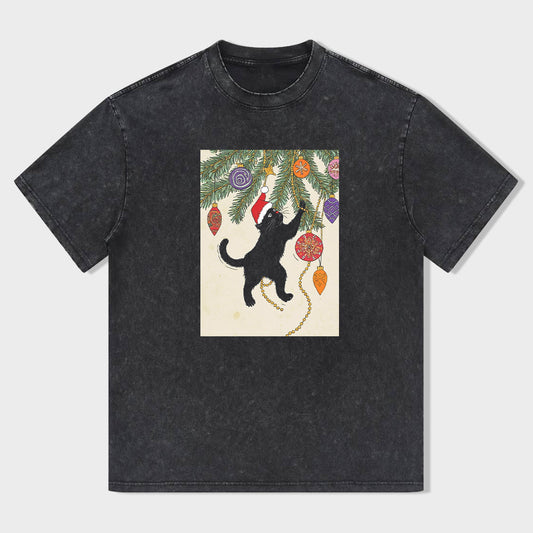 Christmas Cat Ornament Graphic T-Shirt