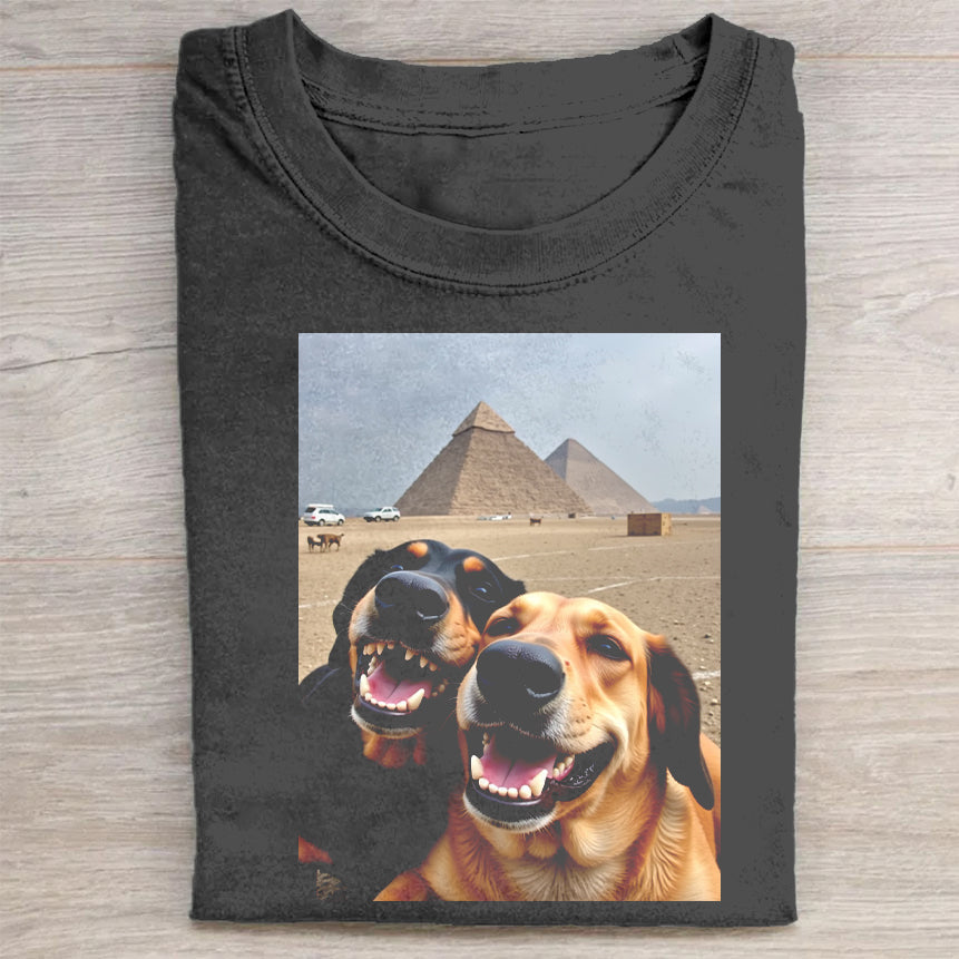 Cute Dog Selfie Graphic T-Shirt