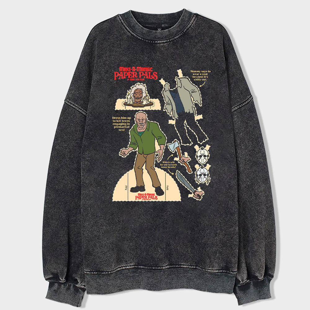 Mysterious Nights Acid Wash Sweatshirt - heygraff