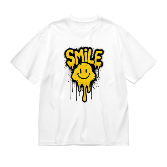 Smile Graffiti Design White T-Shirt