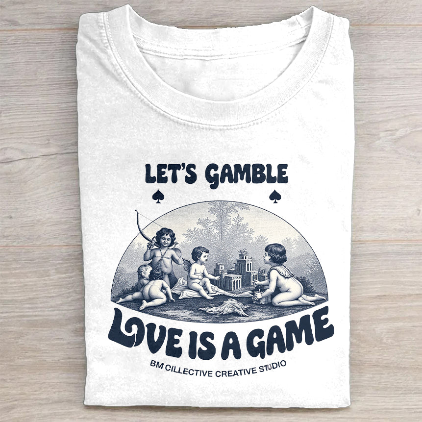 Let's Gamble Love is a Game Vintage Graphic T-Shirt