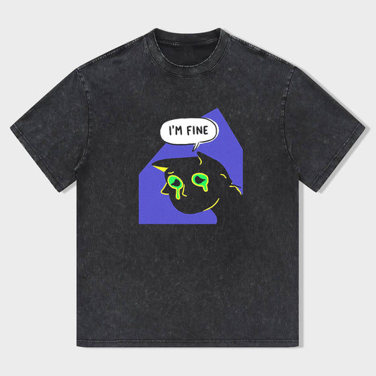 I'm Fine Cat Graphic T-Shirt