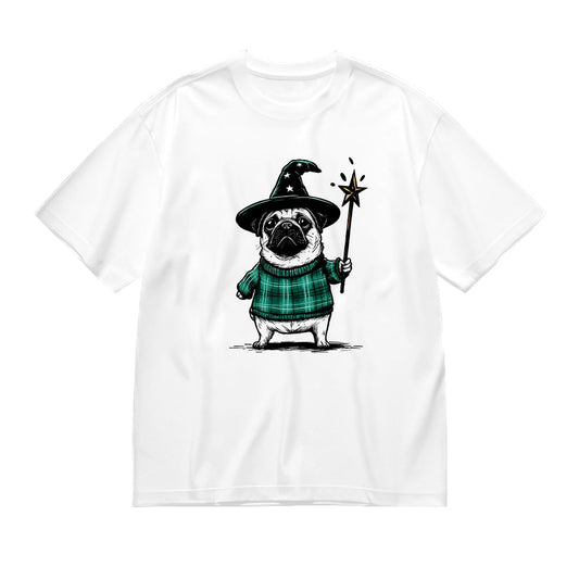 Cute Pug Wizard Graphic T-Shirt