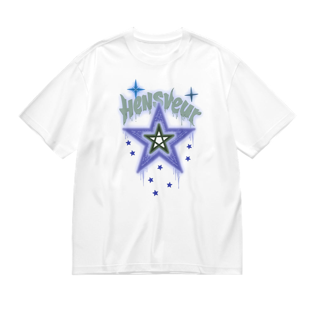 Hensveur Star Graphic White T-Shirt