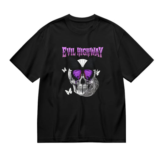 Evil Highway Skull Graphic T-Shirt