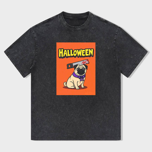 Halloween Pug Dog Graphic T-Shirt