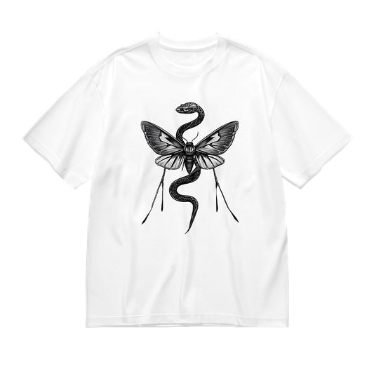 Mystical Snake Moth Graphic Print Men's Casual T-Shirt