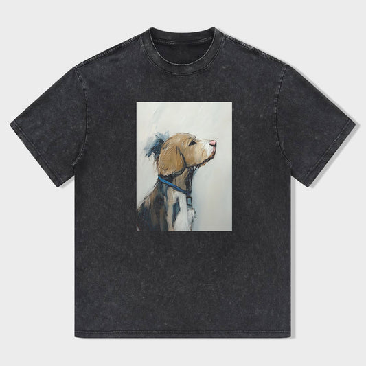 Vintage Dog Portrait Graphic T-Shirt