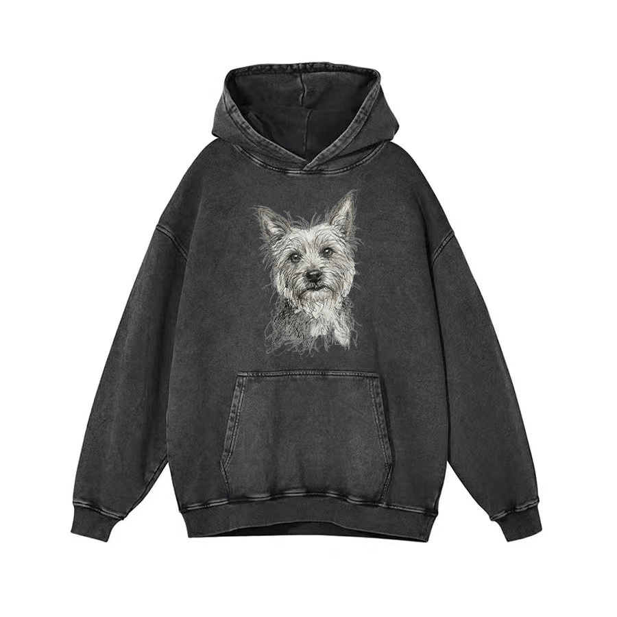Heygraff™ Artistic Yorkie Sketch Graphic Collection | Vintage Washed Cotton  | Quiet Companions