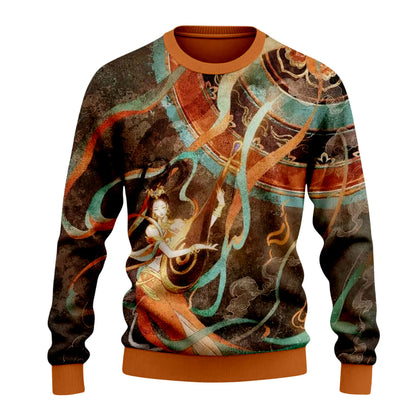 Dunhuang Art Print Crewneck Sweater