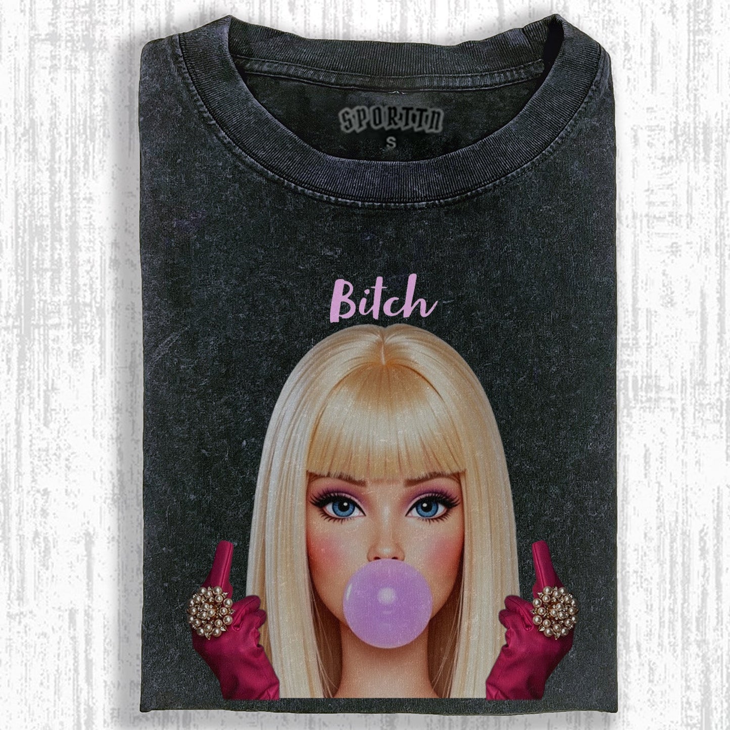 DOLL GIRL MIDDLE FINGER T-SHIRT