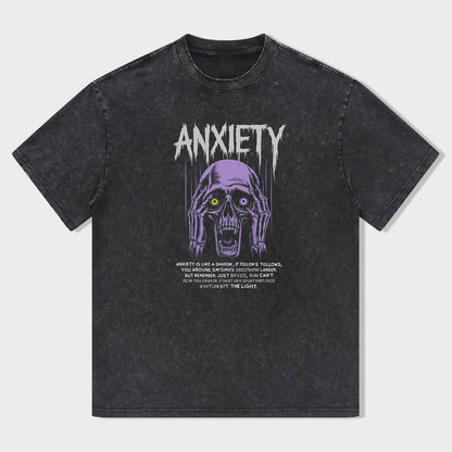Anxiety Graphic T-Shirt for Men Women Unisex Casual Short Sleeve Tee