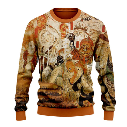 Dunhuang Art Print Crewneck Sweater
