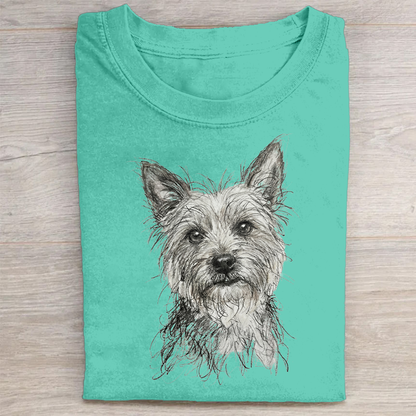 Heygraff™ Artistic Yorkie Sketch Graphic Collection | Vintage Washed Cotton  | Quiet Companions