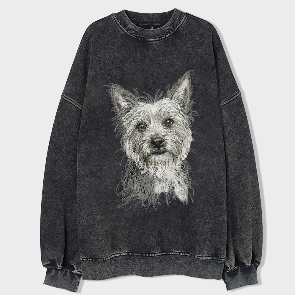 Heygraff™ Artistic Yorkie Sketch Graphic Collection | Vintage Washed Cotton  | Quiet Companions