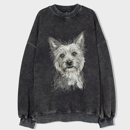 Heygraff™ Artistic Yorkie Sketch Graphic Collection | Vintage Washed Cotton  | Quiet Companions