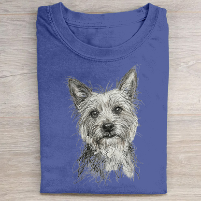 Heygraff™ Artistic Yorkie Sketch Graphic Collection | Vintage Washed Cotton  | Quiet Companions