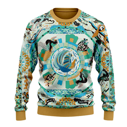 Vintage Dunhuang Art Print Crewneck Sweater