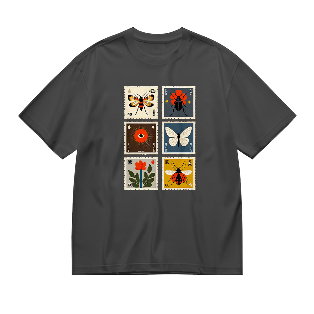Vintage Insect Print Graphic T-Shirt