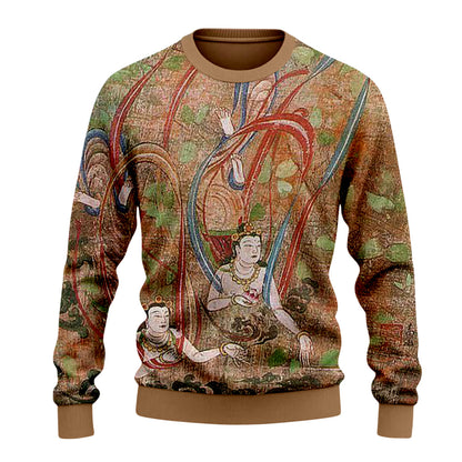 Dunhuang Art Print Crewneck Sweater