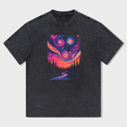 Psychedelic Galaxy Print Men's Graphic T-Shirt