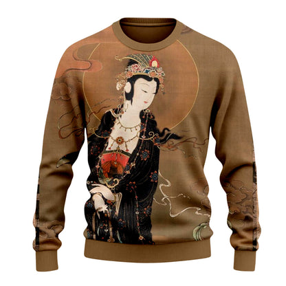 Dunhuang Art Print Long Sleeve Sweater