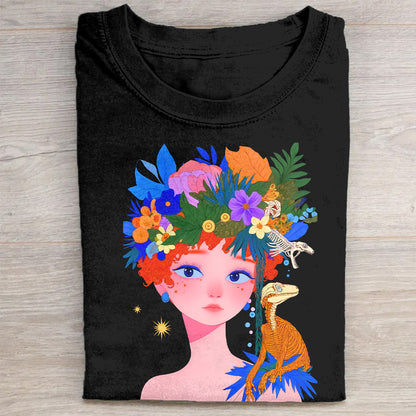 Colorful Floral Graphic T-Shirt