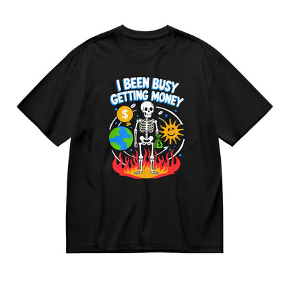 I Been Busy Getting Money Skeleton Graphic T-Shirt(1)