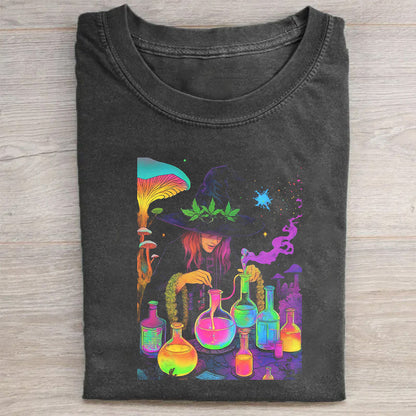 Colorful Alchemist Wizard Graphic T-Shirt