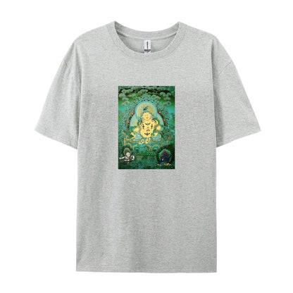 Buddhist Thangka Art White T-Shirt for Men Women - Tibetan Buddha Meditation Design - Spiritual Yoga Clothing - Unique Graphic Tee - Comfortable Casual Wear