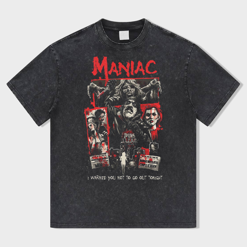 Crazy Movie Poster Acid Wash T-Shirt - heygraff