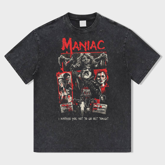 Crazy Movie Poster Acid Wash T-Shirt - heygraff