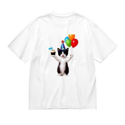 Cute Cat Birthday Party Graphic T-Shirt