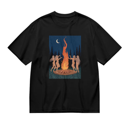 Bonfire Dance Night Sky Graphic T-Shirt