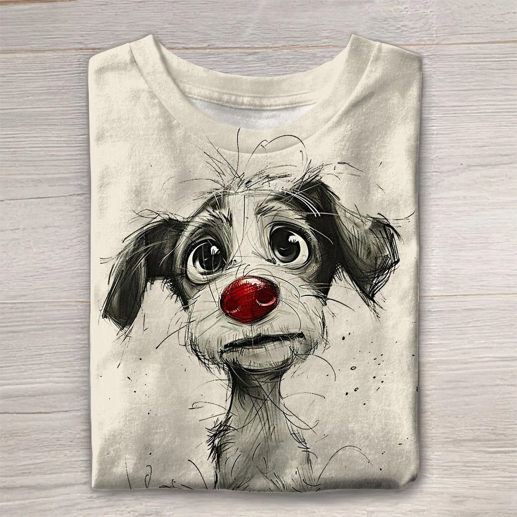 Cute Dog Graphic Design T-Shirt